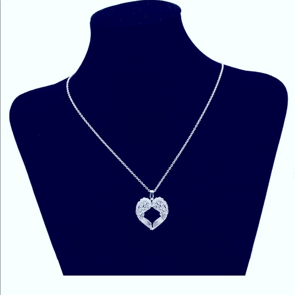 FREE SHIPPING NEW 925 Silver Angel Wings Necklace